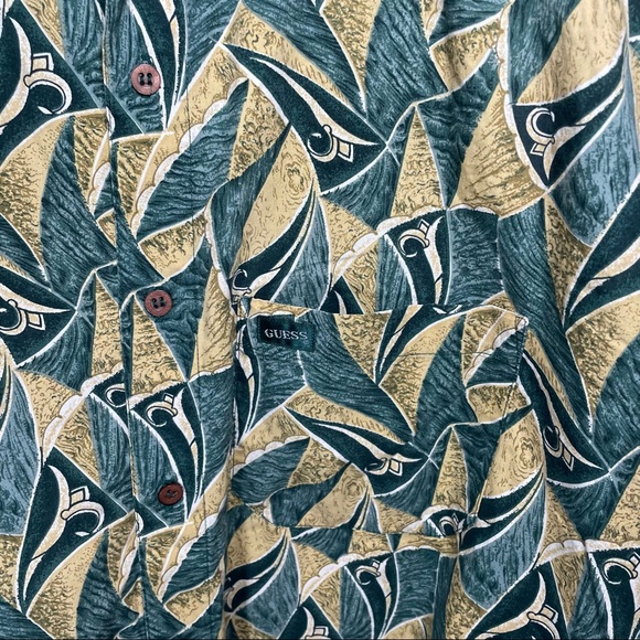 Vintage Guess By Georges Marciano Bright Abstract Button Down Shirt - Picture 3 of 11